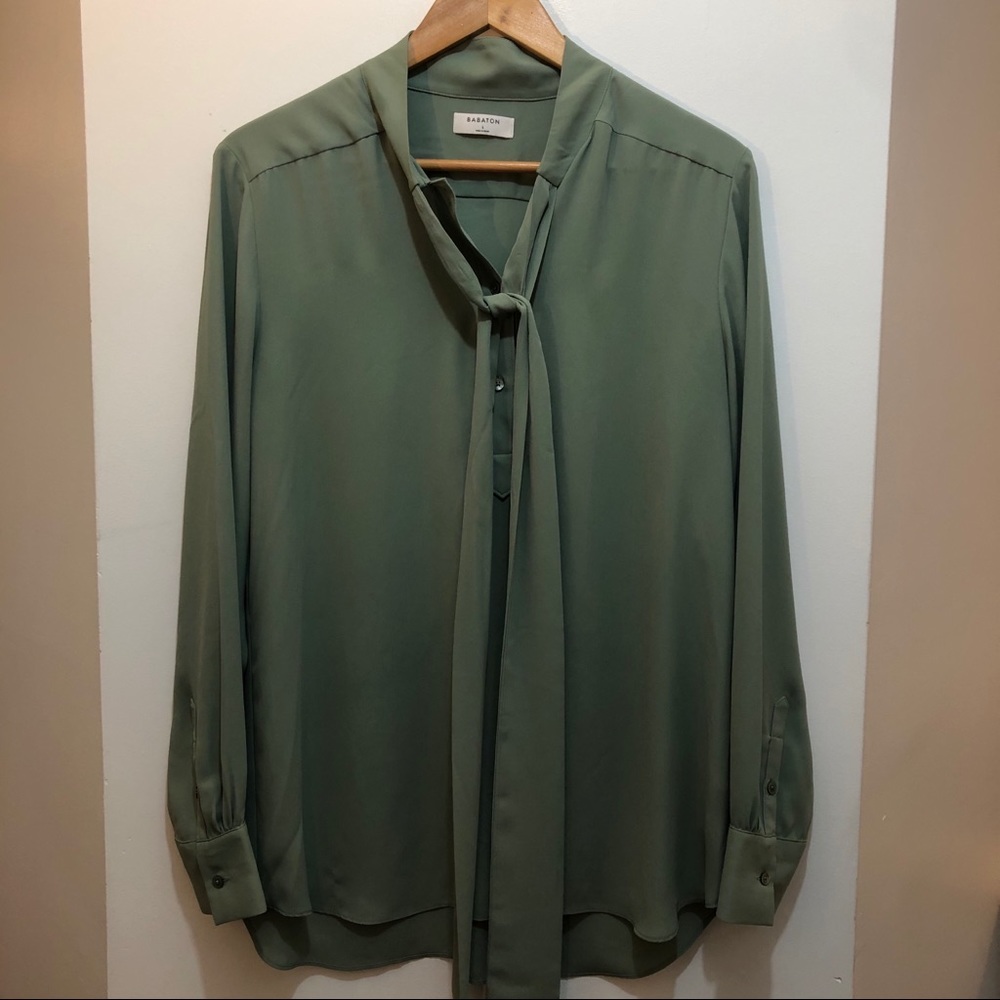 Aritzia Babaton button down blouse with Tie